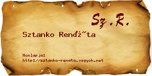 Sztanko Renáta névjegykártya